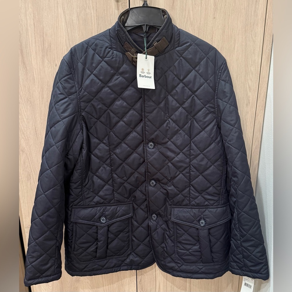 NWTs Barbour Men’s Lutz Quilted Jacket. Navy. XXL